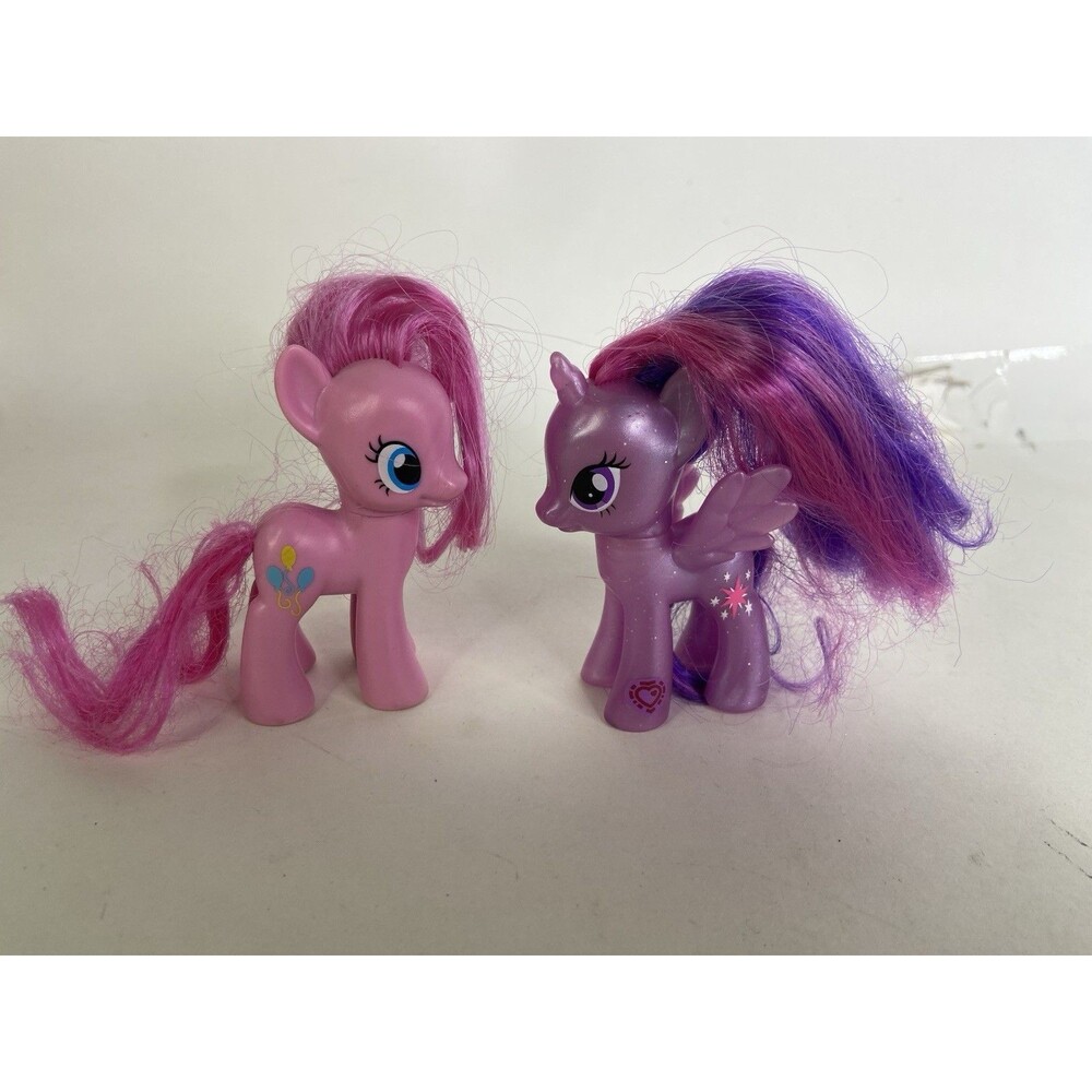 My Little Pony MLP G4 Twilight Sparkle Pearlized and Pinkie Pie Brushable Figure